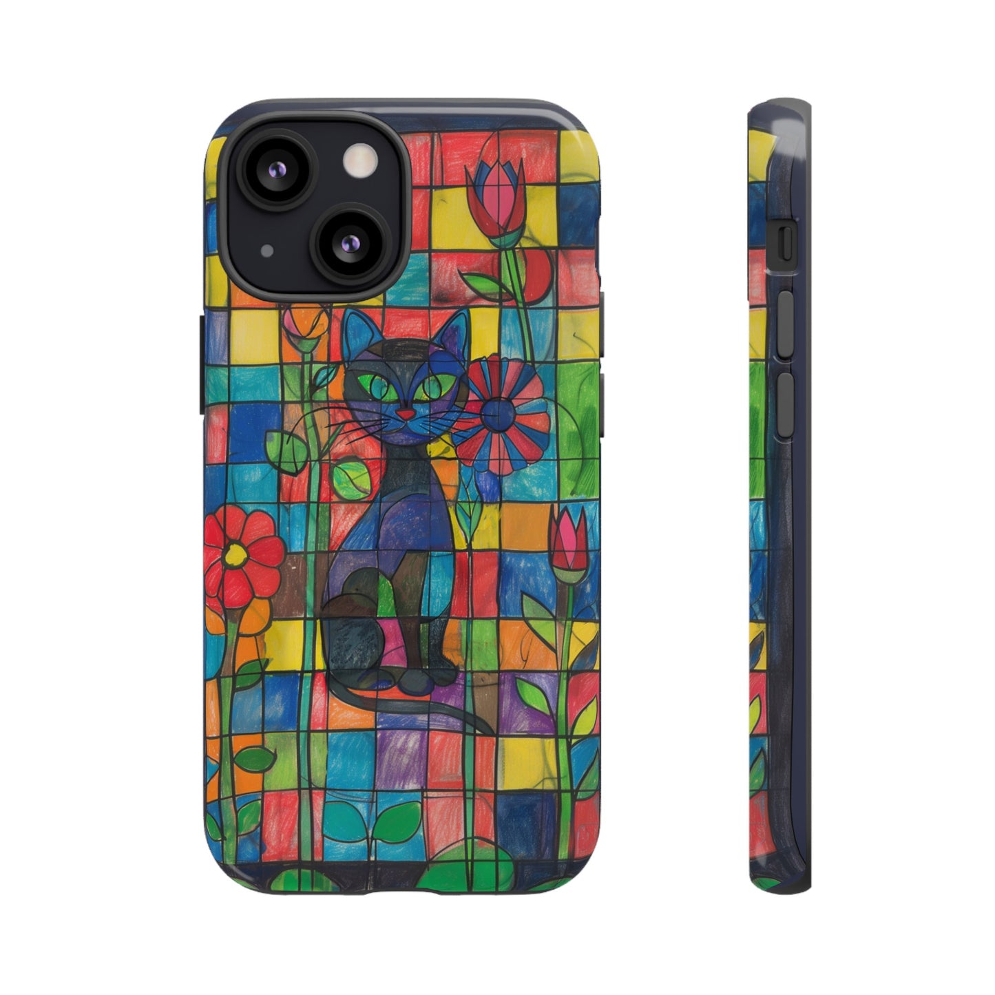 Cat in the Stained Glass Garden Phone Case