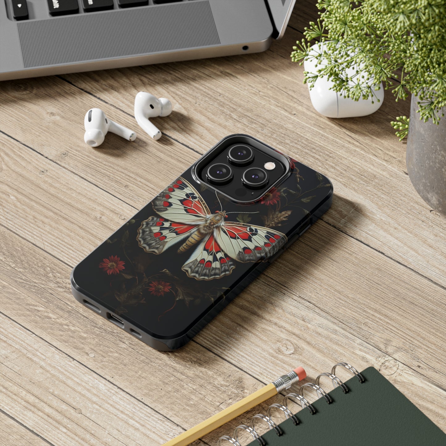 Deadhead Moth Gothic Floral Aesthetic Dark Academia iPhone Case | Embrace Mysterious Elegance