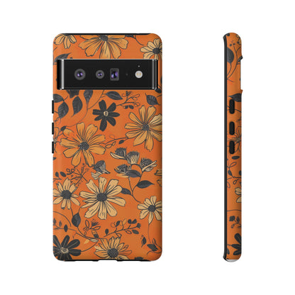 Orange Floral Phone Case Cute Summer Flower Aesthetic