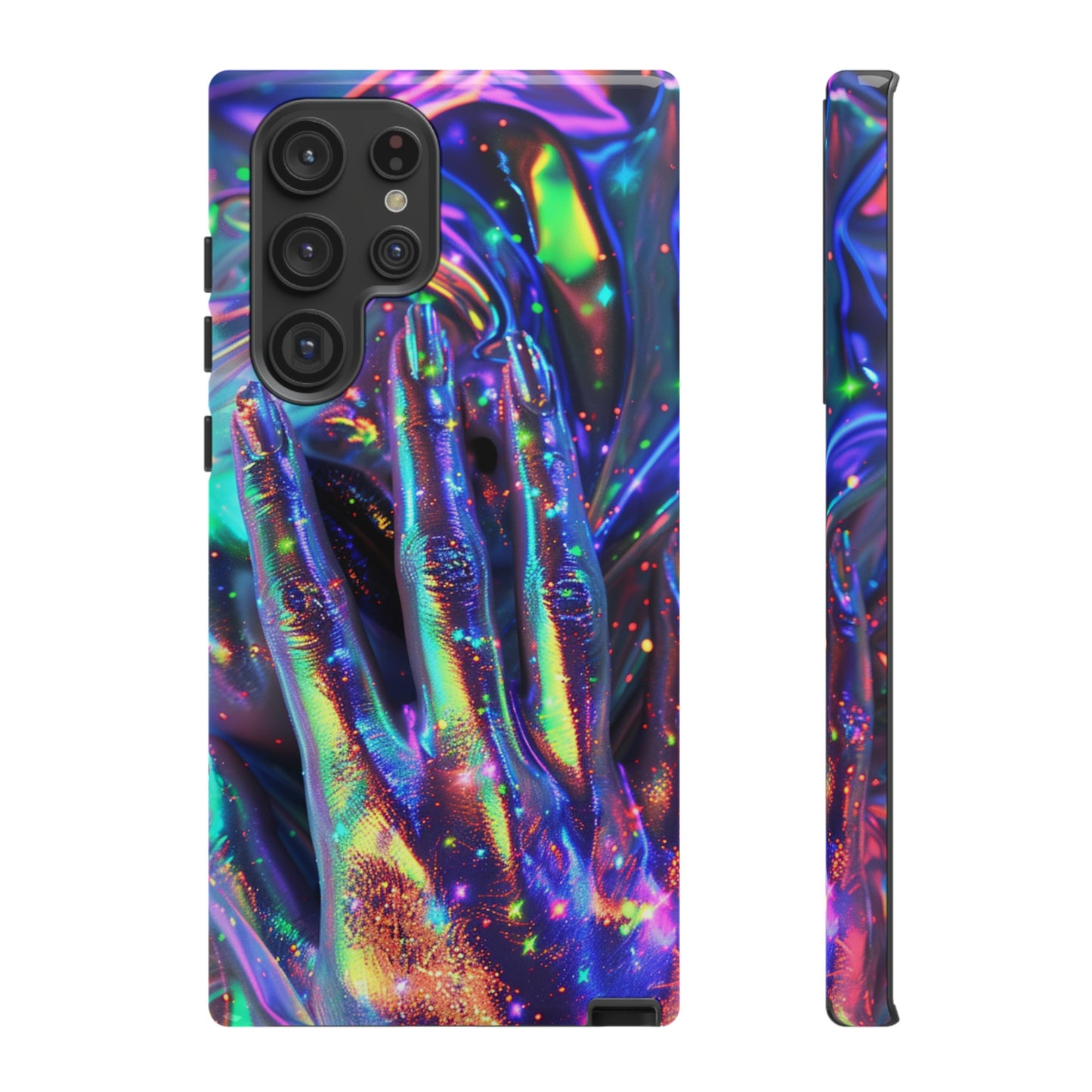 Marbled opalescent Holographic Print Phone Case