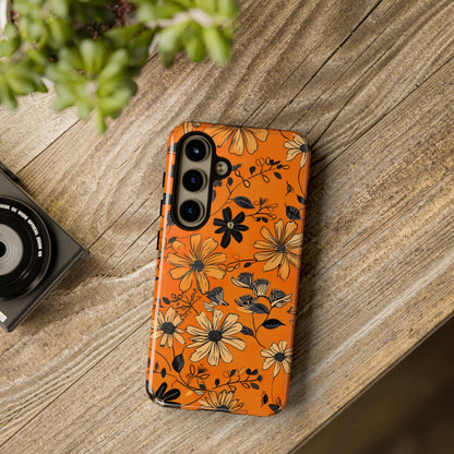 Orange Floral Phone Case Cute Summer Flower Aesthetic