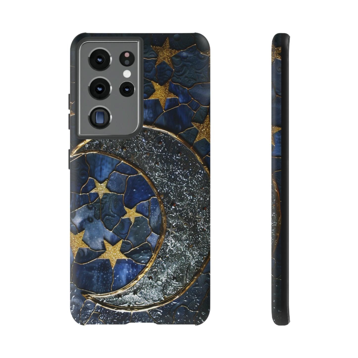 Moon Stars Stained Glass Starry Night Phone Case