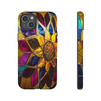 Cosmic Stained Glass Mandala Phone Case