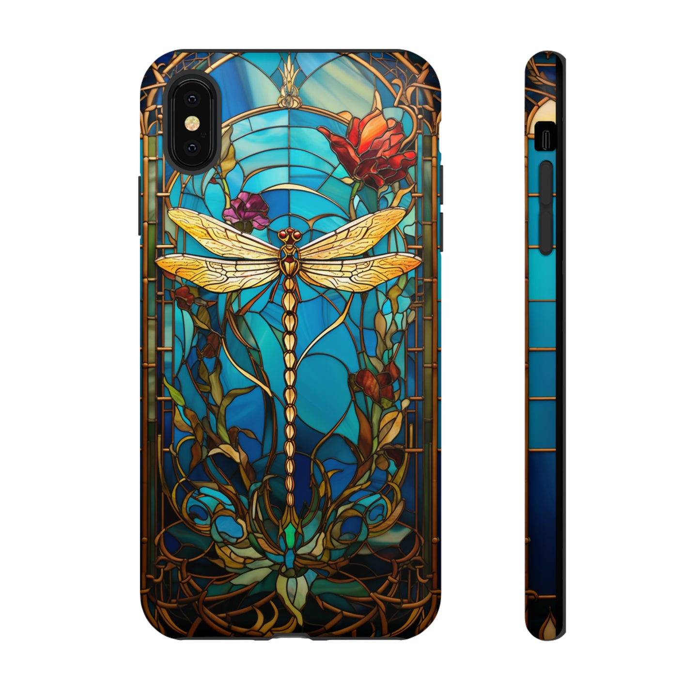 Vintage Art Nouveau Stained Glass Dragonfly Phone Case