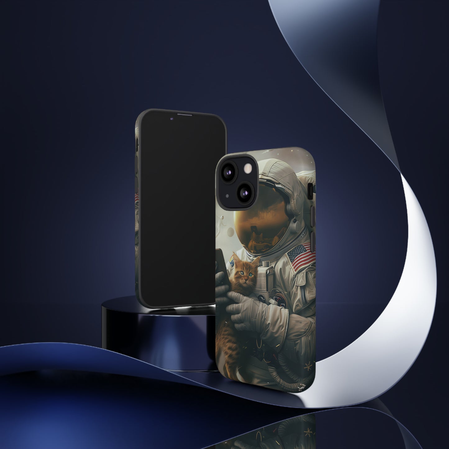 The Astronaut and the Cat Phone Case