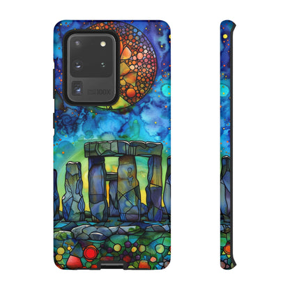 Stonehenge Neolithic Full Moon Stained Glass Watercolor Phone Cover