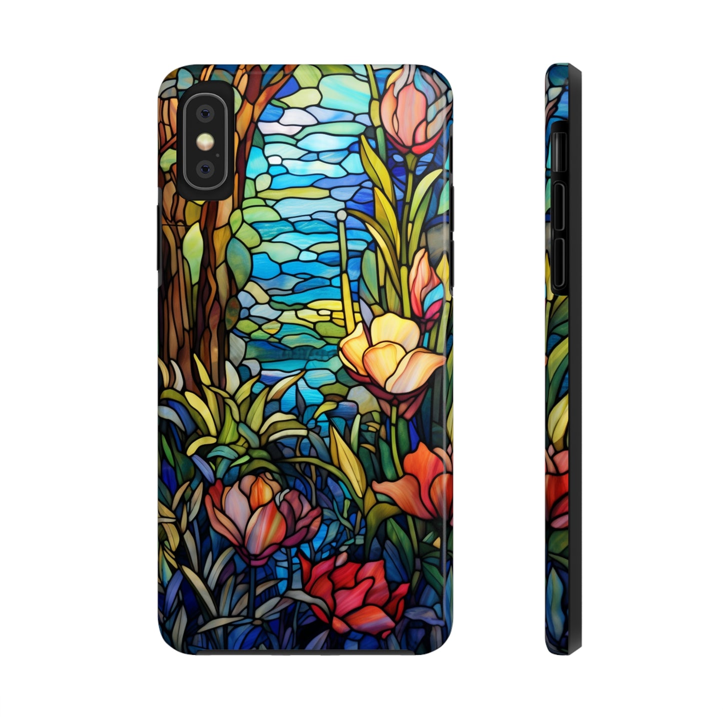 Stained Glass Floral Aesthetic iPhone Tough Case | Embrace Elegance and Durability