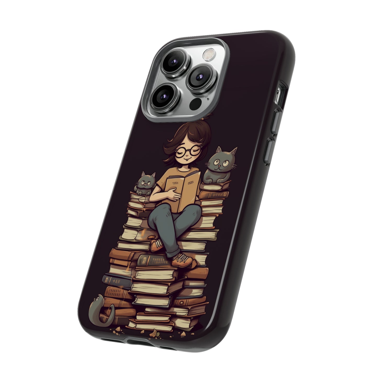 Cats and Books Phone Case