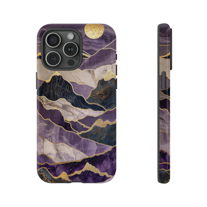 Abstract Purple Gold Mountain Phone Case