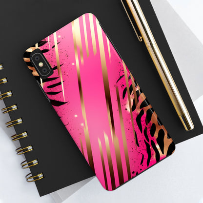 Elegant Wilderness: Pink & Gold Tiger Stripes | Mesmerizing Lush iPhone Case