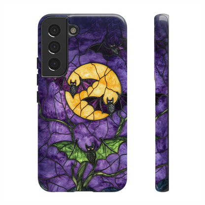 Full Moon Stained Glass Style Halloween Bats Phone Case