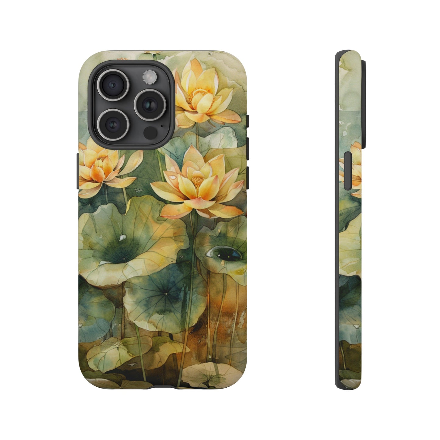 Zen Lotus Watercolor Painting iPhone 15 Case