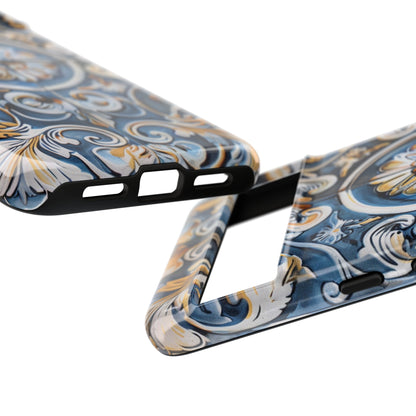 Azulejo Porcelain Blue & Creamy White Tile Mediterranean Design Phone Case