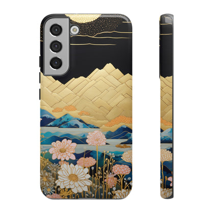 Chiyogami Floral Tough iPhone Case Galaxy S23 S22 S21 S20 Plus Ultra | Iphone 14 13 12 11 8 Pro Max Mini | Pixel 7 6 Pro 5 | Japanese Boho