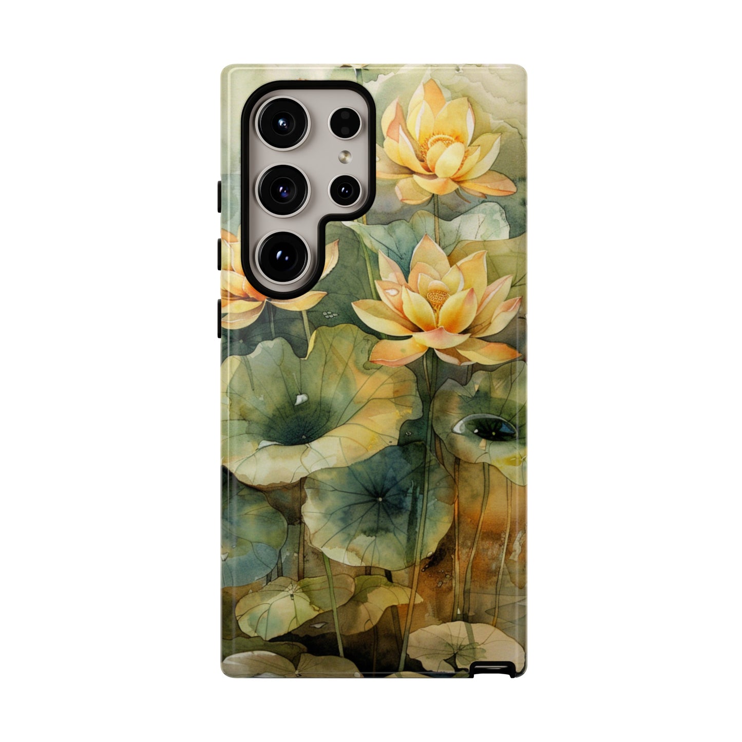 Zen Lotus Watercolor Painting iPhone 15 Case