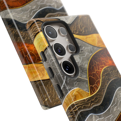 Abstract Gold and Silver Mountain Design Phone Case