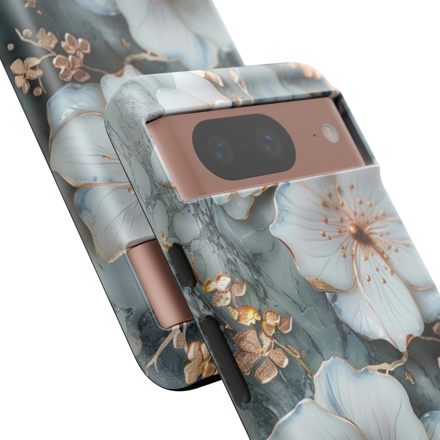 White Flower on Marble Stone  Phone Case