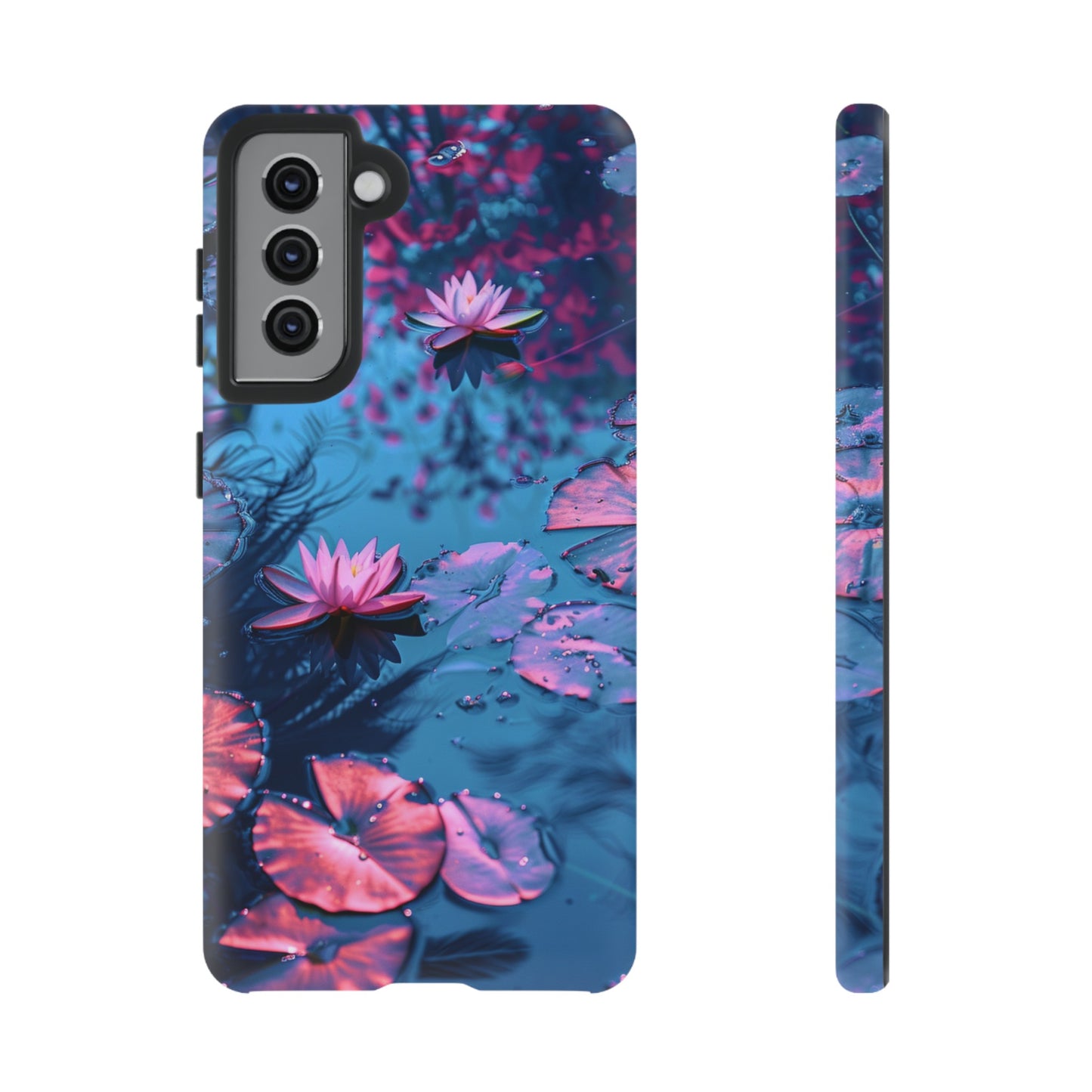 Magenta and Blue Color Zen Lily Pad Phone Case