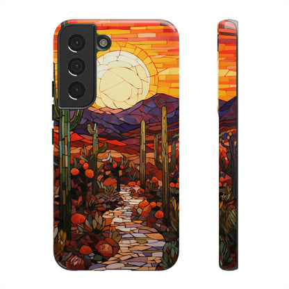 Desert Sunset Cactus Mosaic Tile