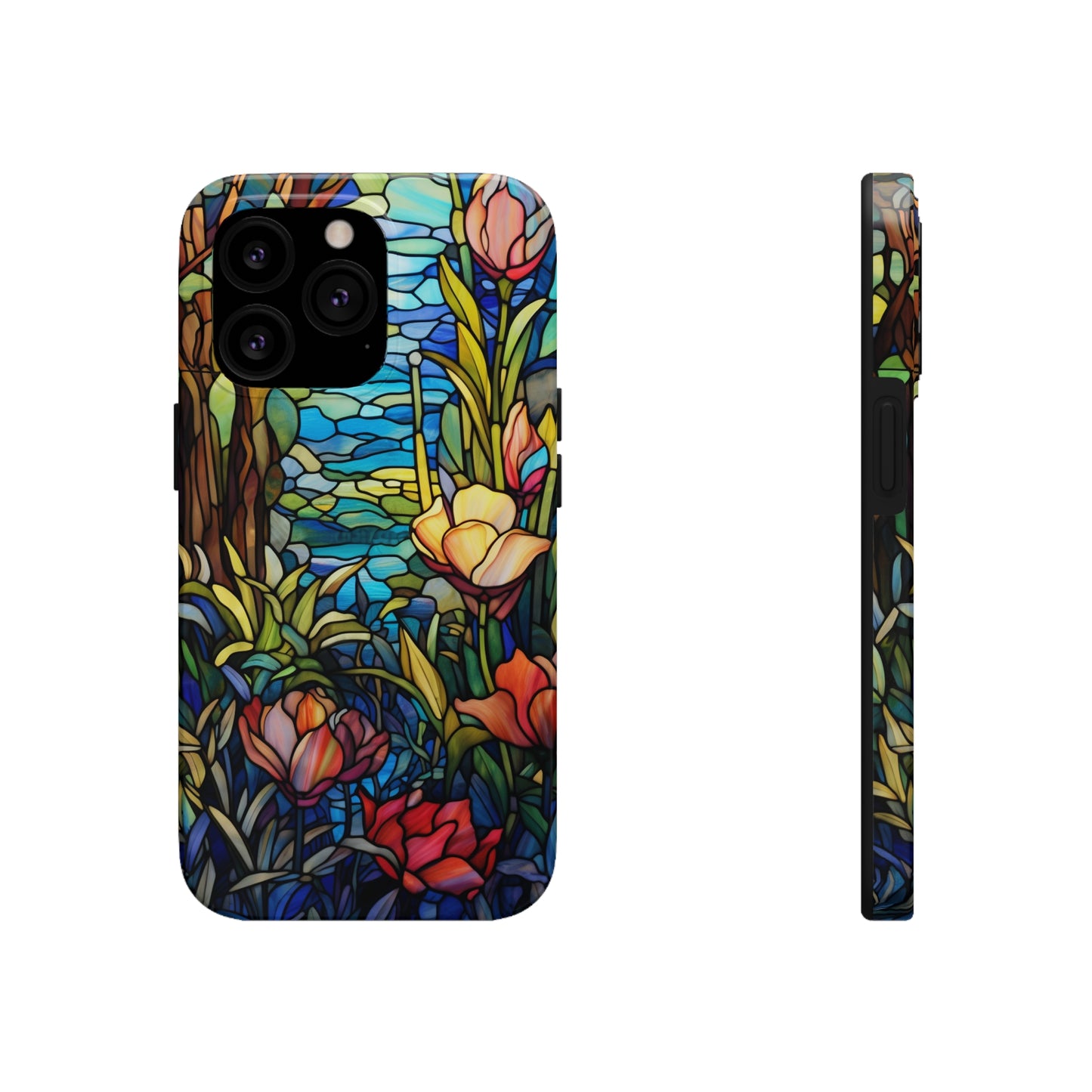 Stained Glass Floral Aesthetic iPhone Tough Case | Embrace Elegance and Durability