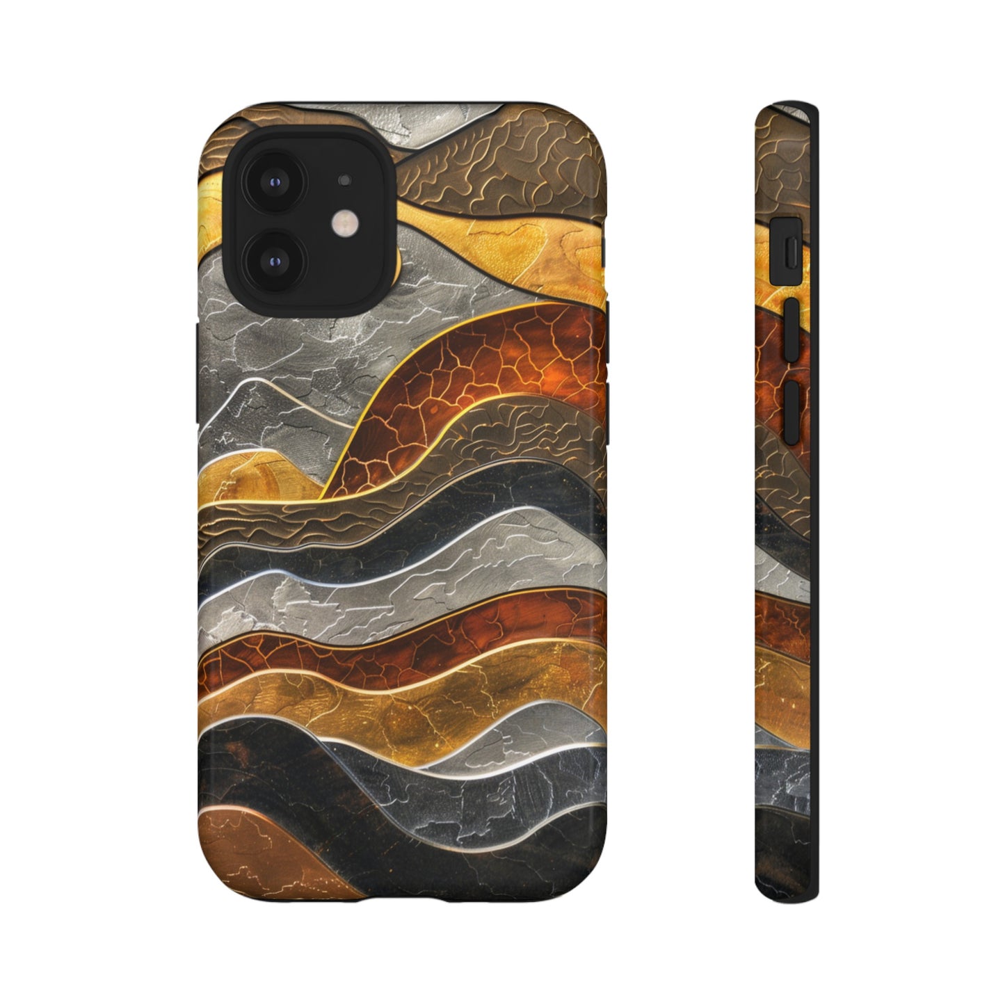 Abstract Gold and Silver Mountain Design Phone Case