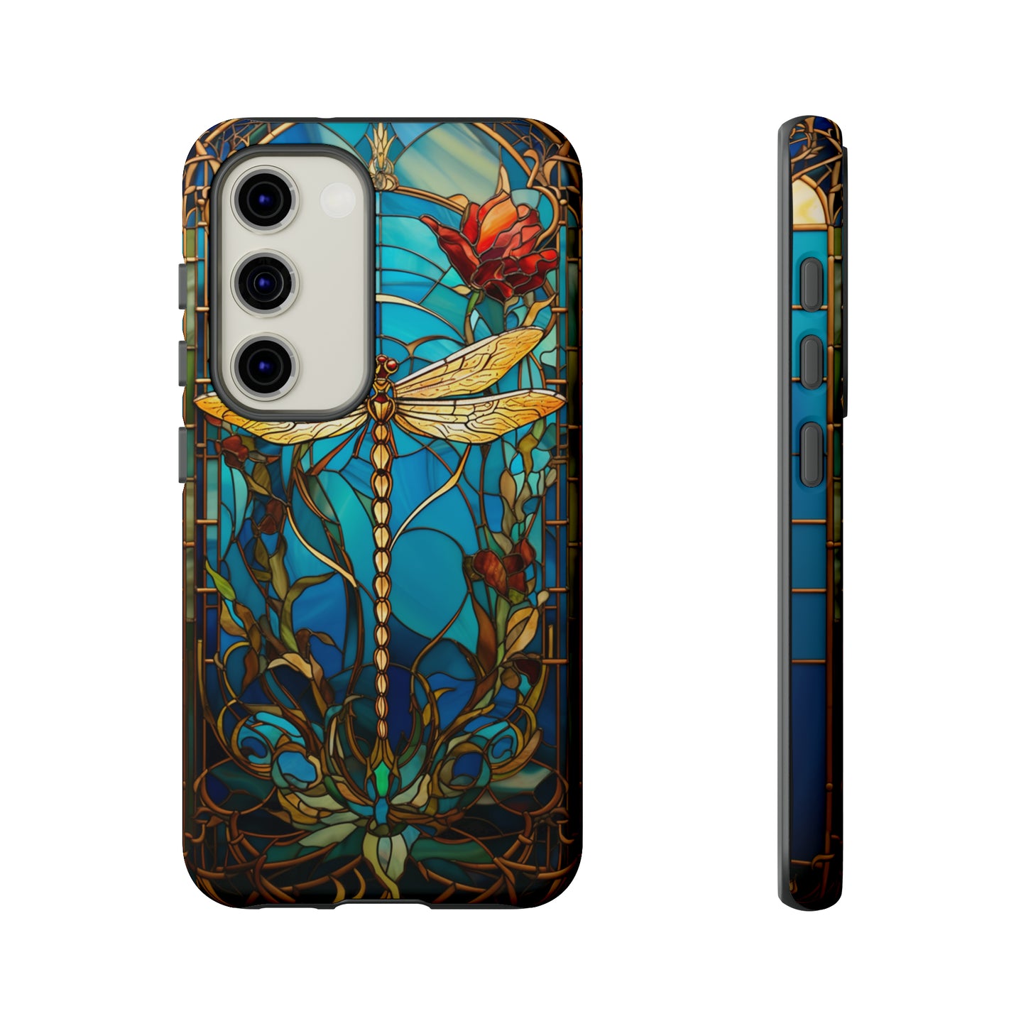 Vintage Art Nouveau Stained Glass Dragonfly Phone Case