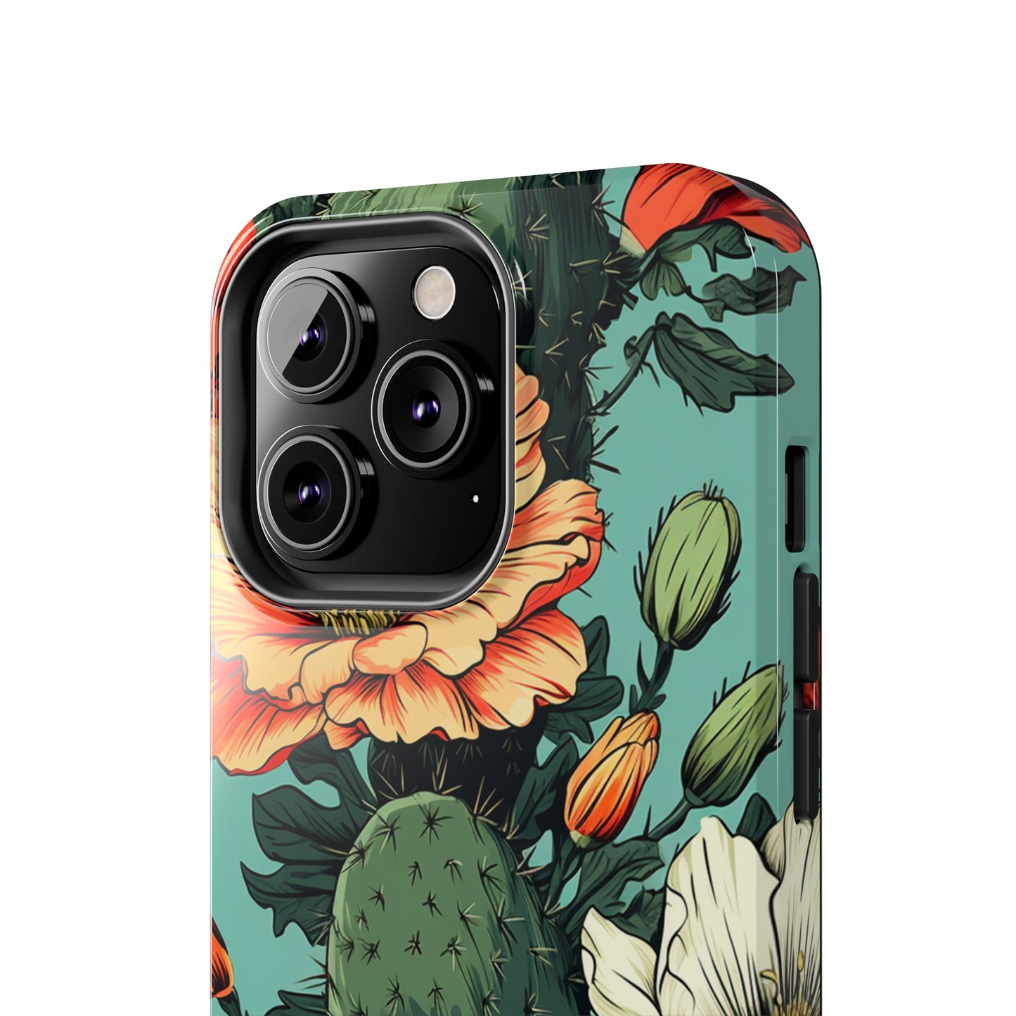 Desert Dream: Retro Vibe Cactus Tough iPhone Case