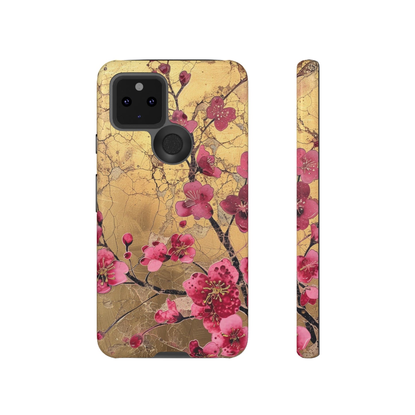 Pink Forget Me Nots Gold Floral Phone Case