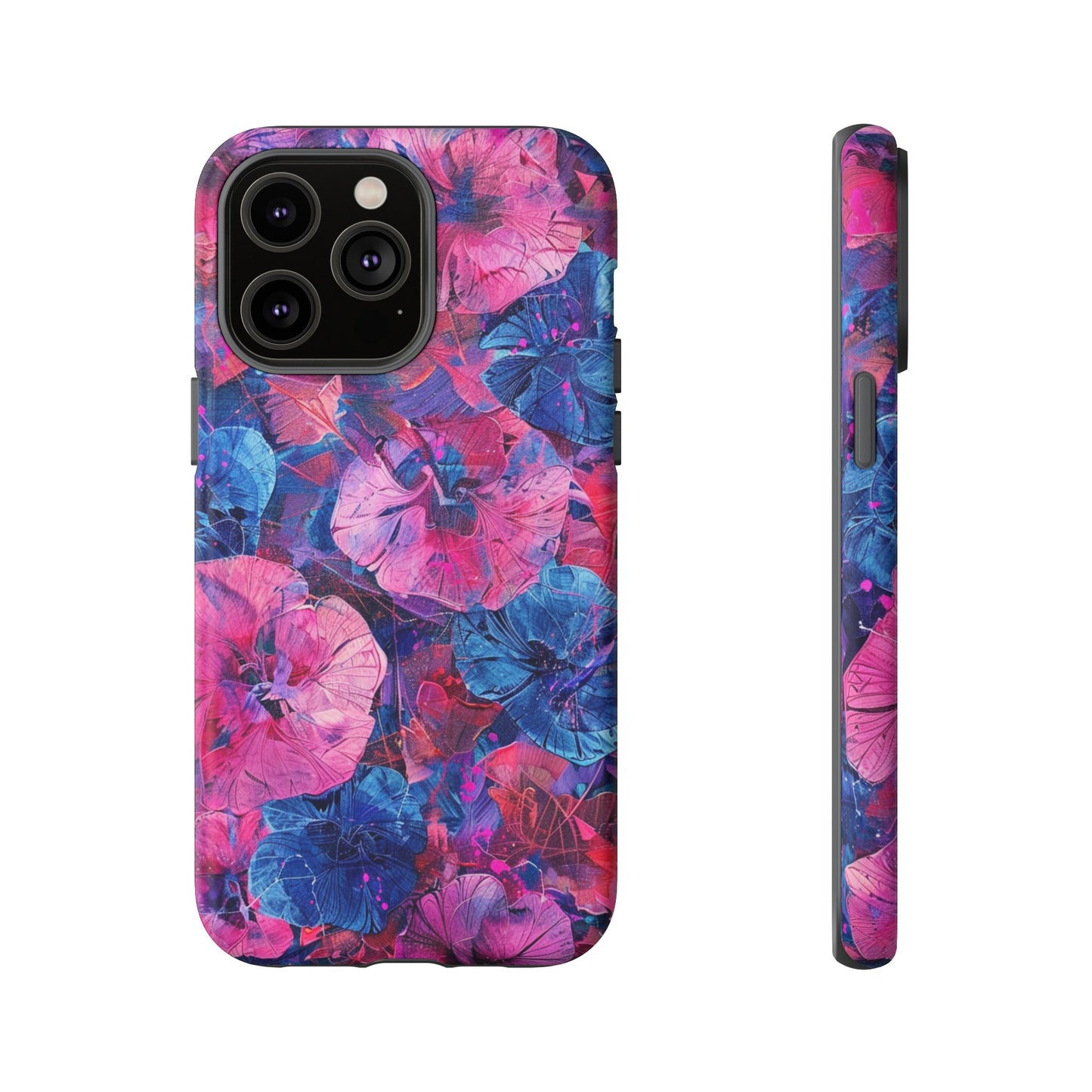 Magenta and Blue Color Floral Explosion Phone Case