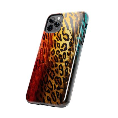 Kaleidoscopic Wild: Psychedelic Rainbow Leopard Print | Dazzling iPhone Case