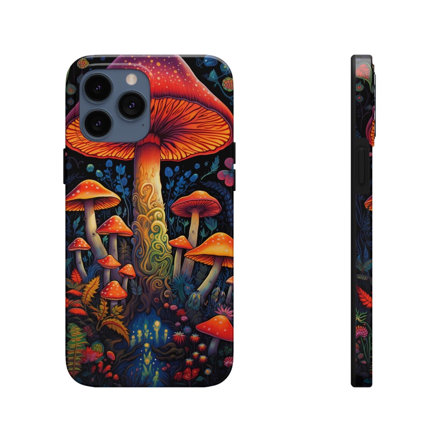 Trippy Magic Mushroom Tough iPhone Case | Psychedelic Art Phone Cover