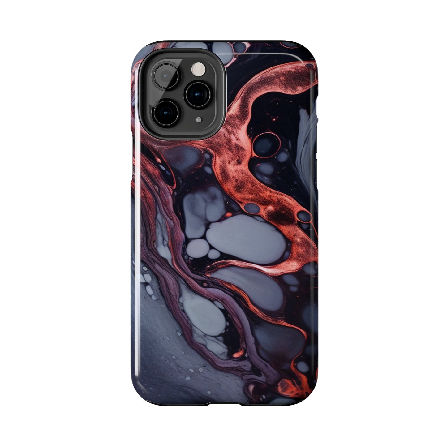 Marbled Dark Lava Flow Phone Case | Embrace the Vibrant Magma Vibes