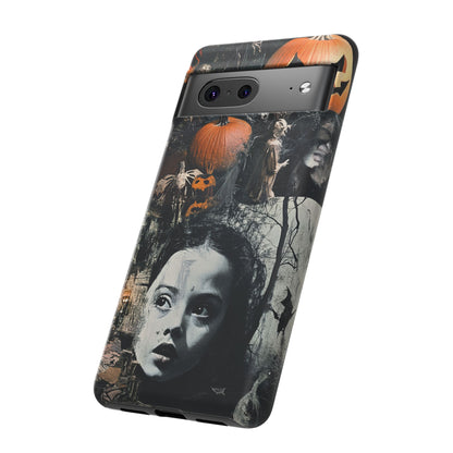 Vintage Halloween Collage Wednesday Goth Style Jackolantern Spooky Phone Cover