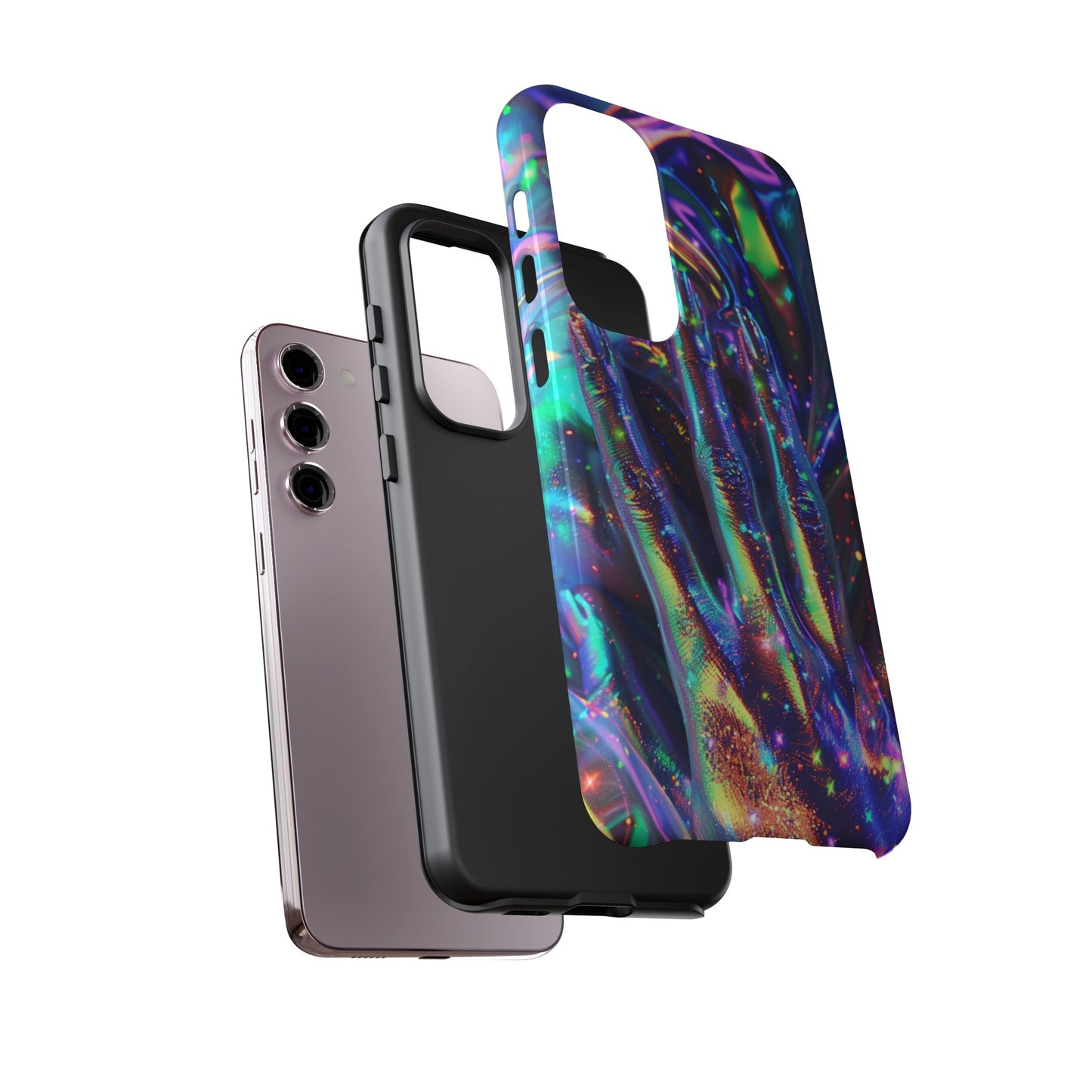 Marbled opalescent Holographic Print Phone Case