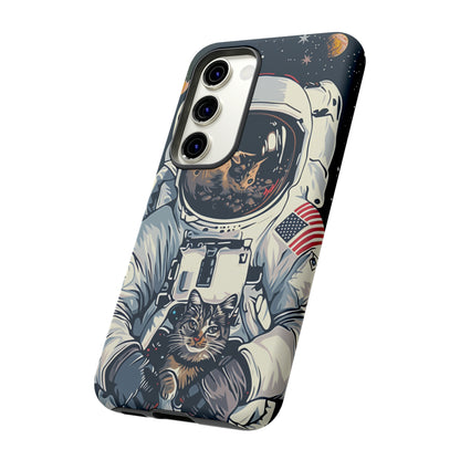 The Astronaut and the Cosmic Cat Phone Case