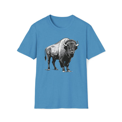 Western Bison Shirt - Bison T Shirt - Buffalo Shirt - Wyoming Shirt - Bison, 100% Cotton - Casual Comfort - Unique Wildlife Design