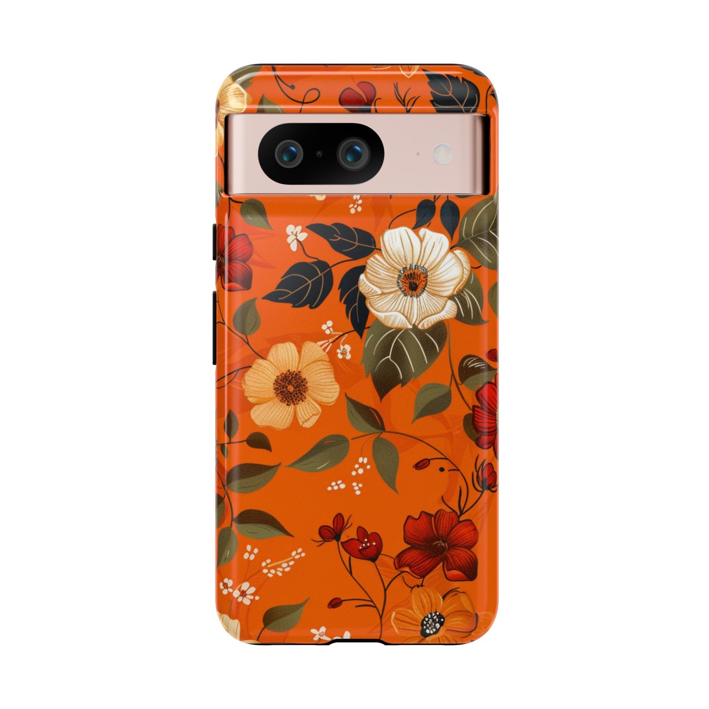 Orange Floral Phone Tough Case