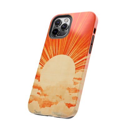 Retro Abstract Sunburst iPhone Case | Embrace the Nostalgic Charm of Artistic Rays