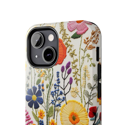 Wildflowers Floral Embroidery iPhone Case