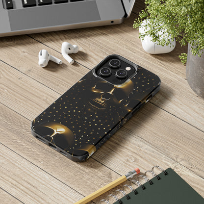 iPhone Tough Case | Dark Decadence: Gothic Gold Skulls and Studs  | Unveil Your Edgy Elegance