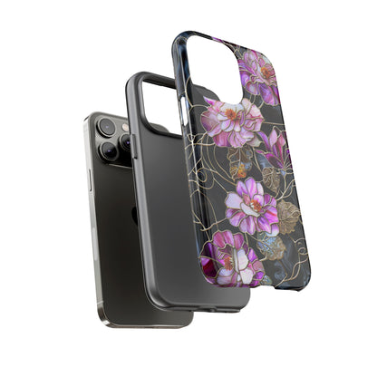 Magenta Color Floral Stained Glass Phone Case