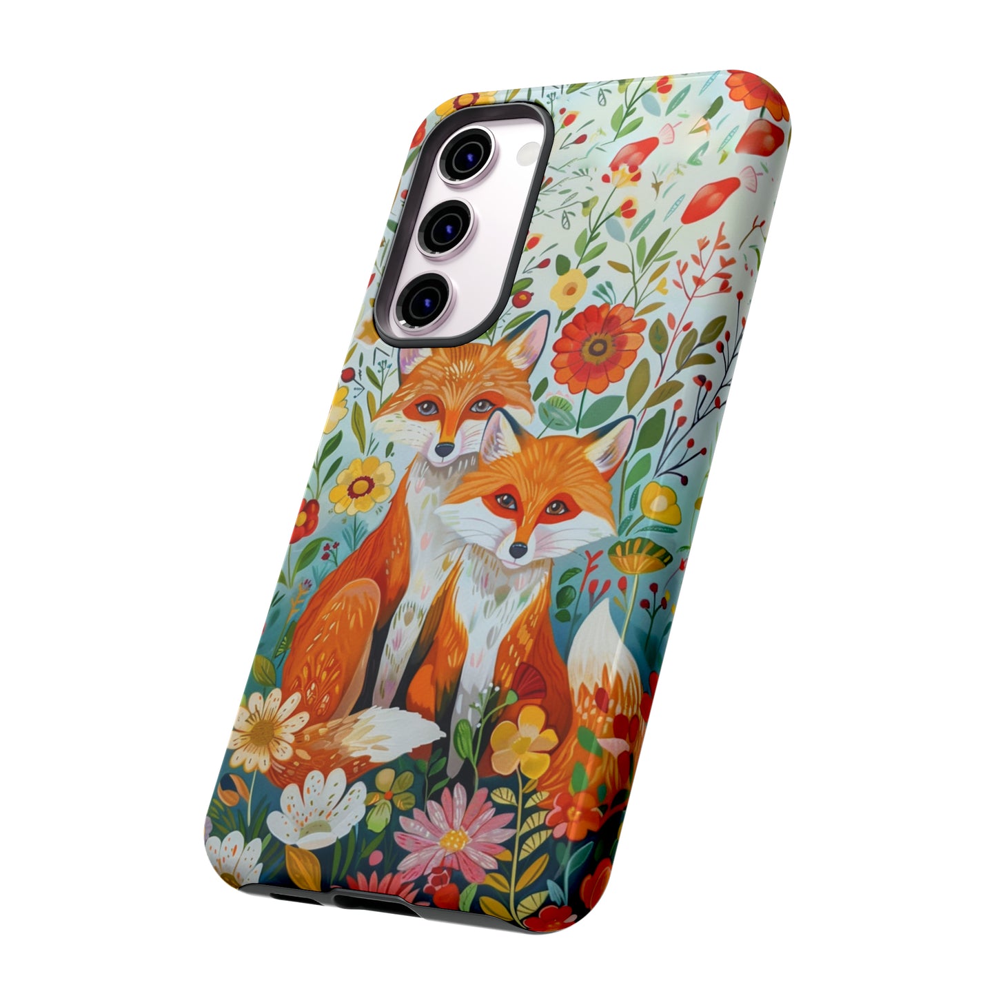 Foxes in the Floral Garden Phone Case