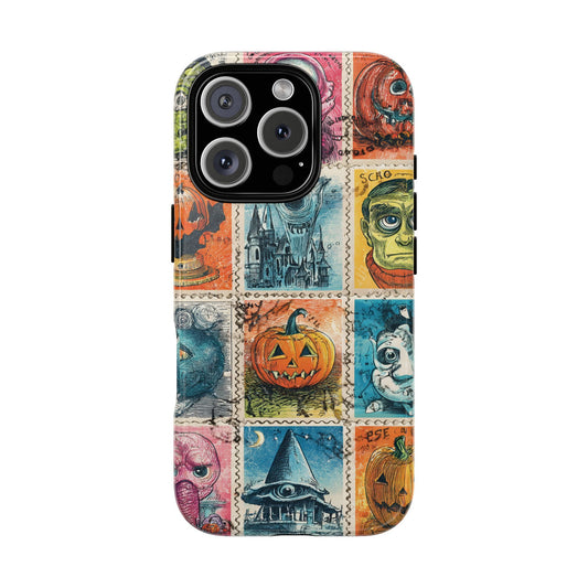 Vintage spooky cartoon phone case with retro Halloween art