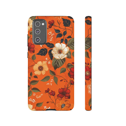 Orange Floral Phone Tough Case