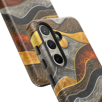 Abstract Gold and Silver Mountain Design Phone Case