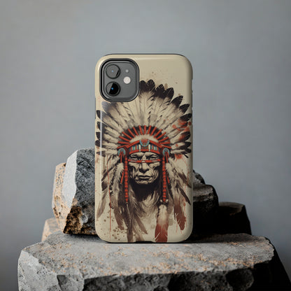 Proud Heritage: Native American Chief Headdress | Iconic Tribal iPhone Case for Models 11 through 14 Pro Max