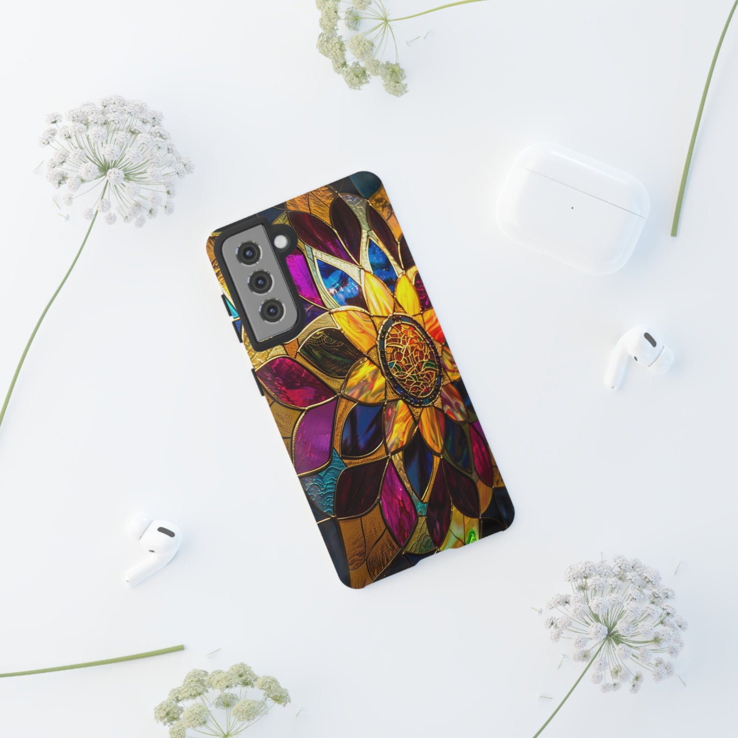 Cosmic Stained Glass Mandala Phone Case