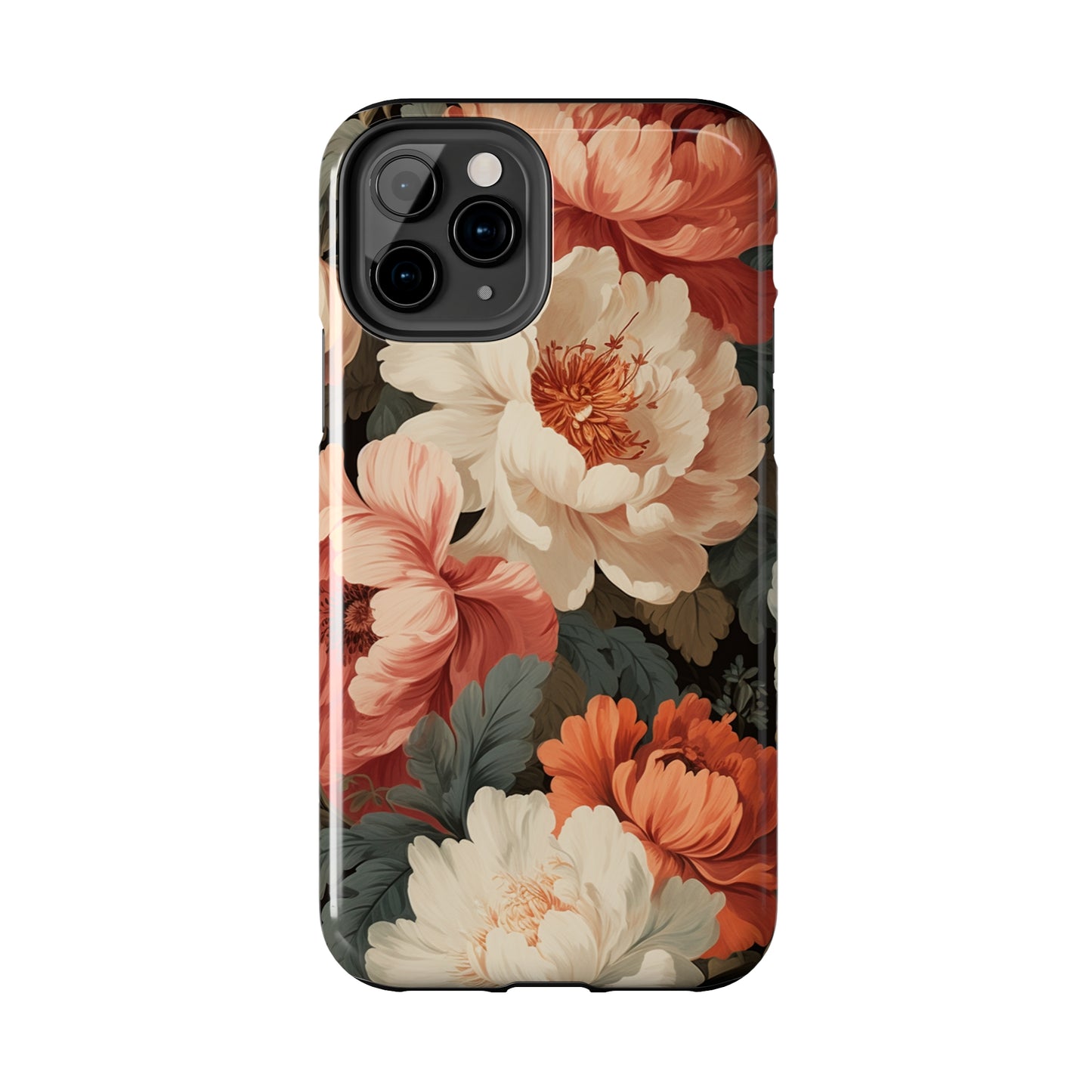 Vintage Floral Aesthetic Phone Tough Case Antique Print for iPhone 14 11 Pro 12 13 XR XS X 7+ 8 Boho Nature Flowers Cottage Core