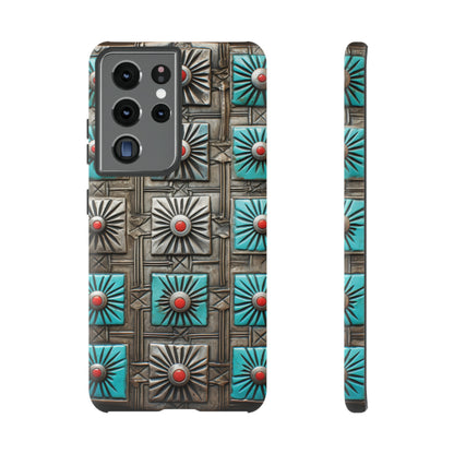 Vintage Navajo Native American Turquoise Concho Phone Case for iPhone 15, 14, 13, 12, 11 Pro Max, 14 Plus, iPhone XS Max, iPhone XR, iPhone 7, 8, 14, 15 Plus, SE