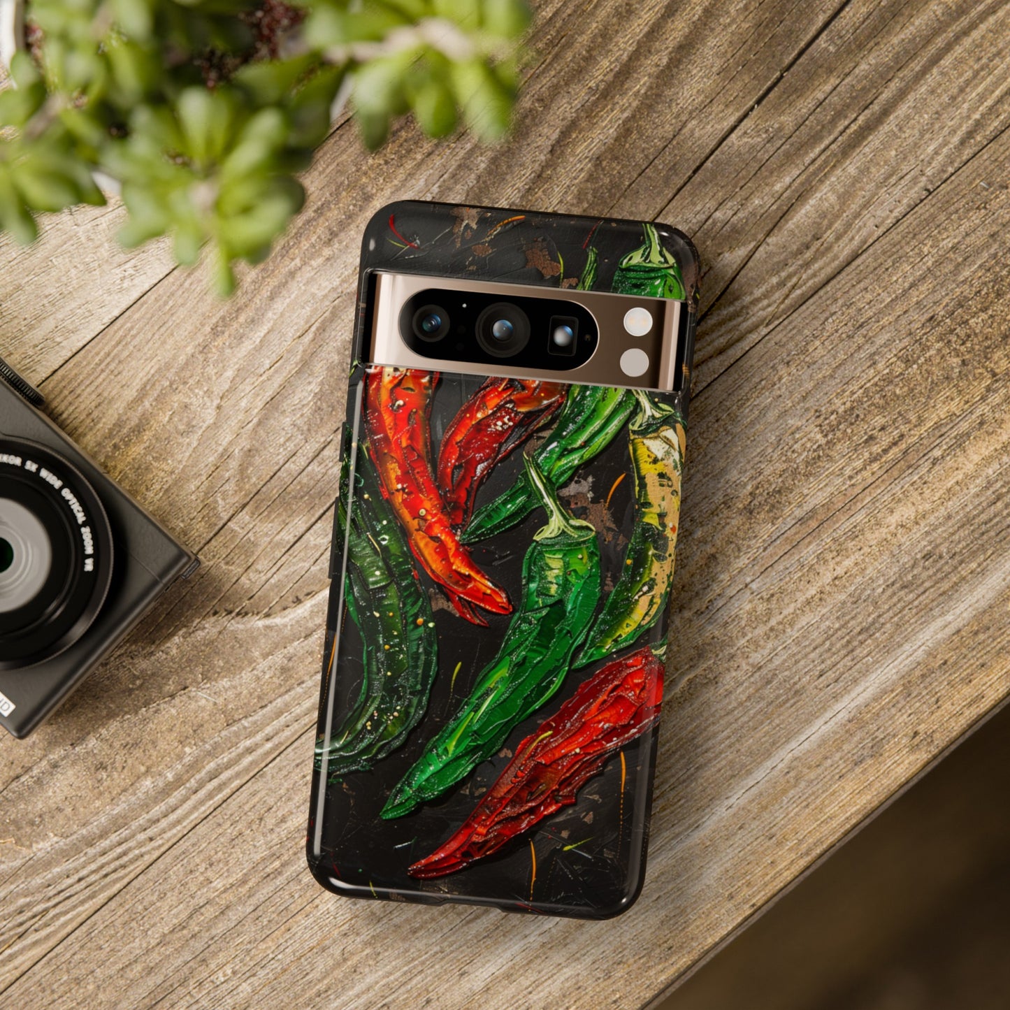 Green and Red Chili Peppers Phone Case